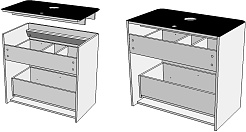 Corozo Столешница Алабама 80 М стекло черная – фотография-7